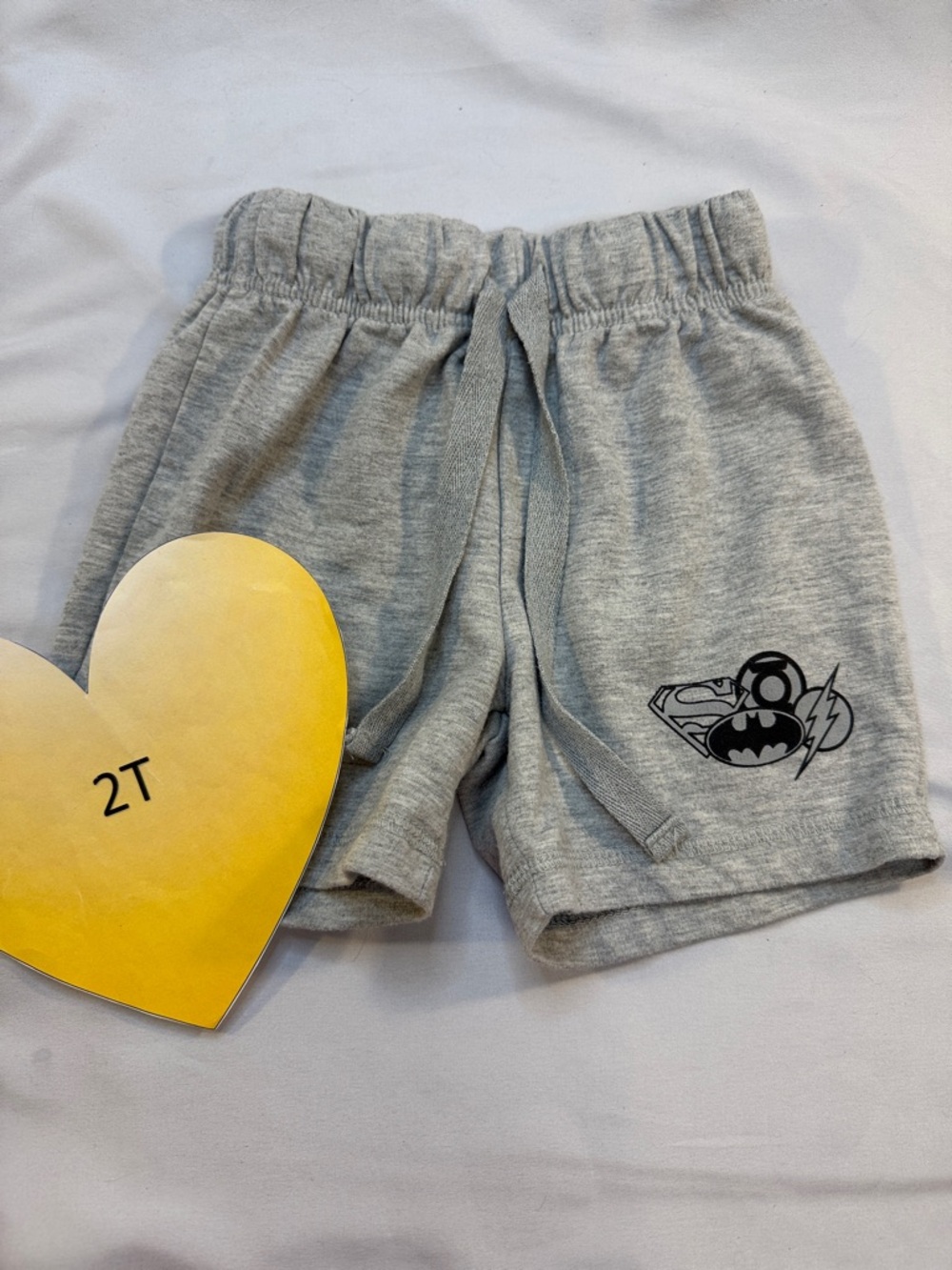Toddler Gray Superhero Logo Shorts - 2T